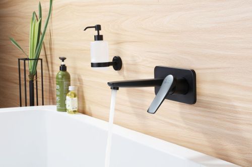 Смеситель для раковины LeMark Bronx LM3726BL встраиваемый в стену черный - фото 2