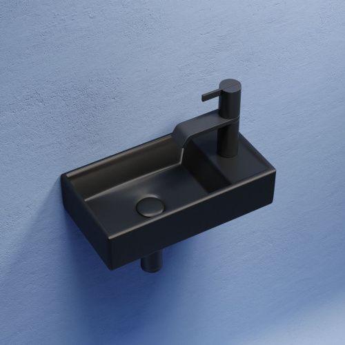 Раковина из сантехнического фарфора Ceramica Nova ELEMENT CN6051LMB 40х20 подвесная цвет черный 1 отверстие под смеситель - фото 3