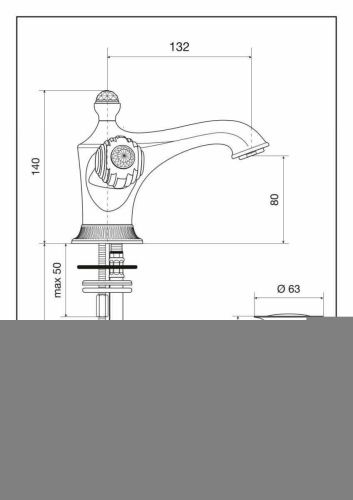 Смеситель для раковины Emmevi The One 98003SW/CR на столешницу хром - фото 2