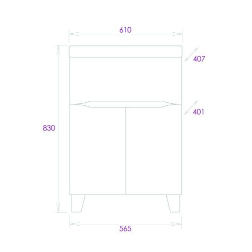 Тумба под раковину Onika Стрим 106154 60х40 напольная цвет белый - фото 3