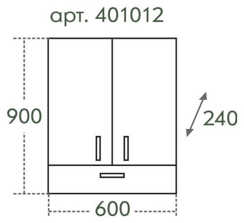 Шкаф СанТа Стандарт 401012 60х90 подвесной цвет белый - фото 2