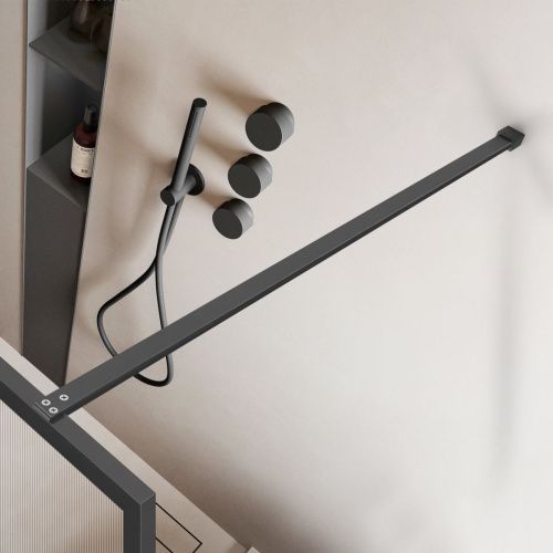 Душевая перегородка Vincea Walk in HP Art VSW-1HP100FLGM 100х200 стекло рифленое профиль вороненая сталь - фото 3