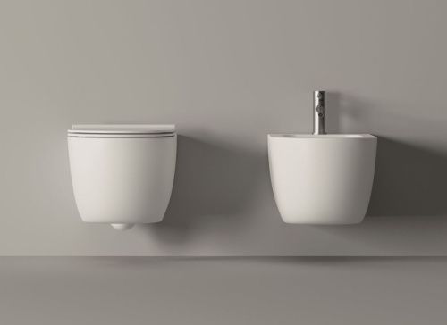 Унитаз подвесной Alice Unica 32240119 серый матовый с сиденьем безободковый - фото 2