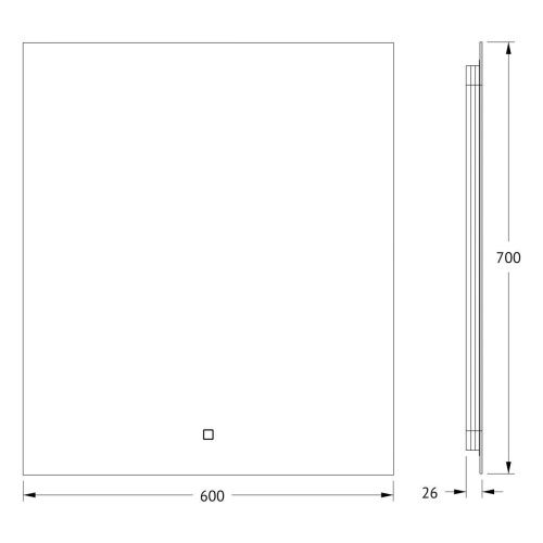 Зеркало с подсветкой Defesto GLOW DF 2516S 60х70 подвесное - фото 2