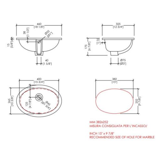 Раковина керамическая Devon Devon Over and under counter basins RALILY460 50 см встраиваемая цвет белый без отверстий под смеситель - фото 2