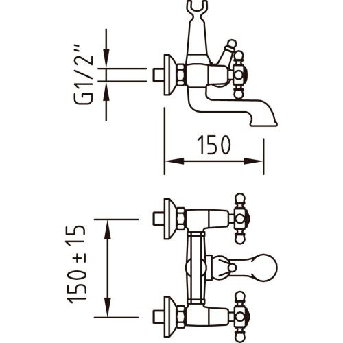 Смеситель Clever With2 Antigona 94476 настенный хром - фото 2