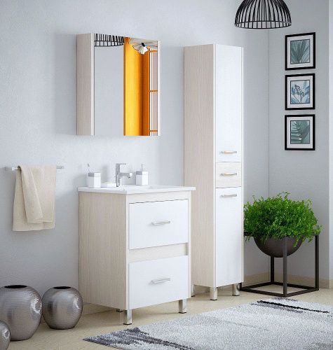 Зеркало-шкаф Corozo Верона SD-00000287 80х70 подвесной цвет белый/бежевый - фото 3