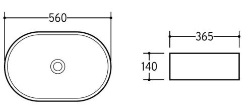 Раковина из сантехнического фаянса CHARUS TORRE BIANCA 700-024B 60х40 накладная цвет черный без отверстий под смеситель - фото 2