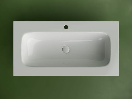 Раковина из сантехнического фарфора Ceramica Nova GRACE CN7019 90х50 накладная цвет белый 1 отверстие под смеситель - фото 3