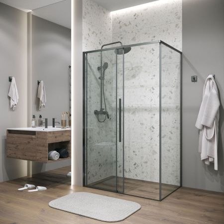 Боковая стенка Grossman Galaxy 200.K33.01.100.42.00 100х195 стекло прозрачное профиль графит