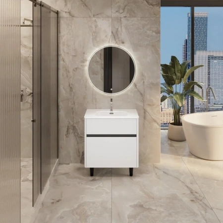 Тумба под раковину 1MarKa Mona Ц0000041933 80х50 цвет белый