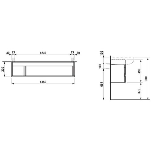 Тумба под раковину Laufen Alessi One 4.2436.0.097.630.1 140х30 подвесная цвет коричневый - фото 2