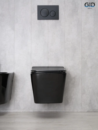 Унитаз подвесной Gid Cuadrado 62224Y черный с сиденьем микролифт безободковый