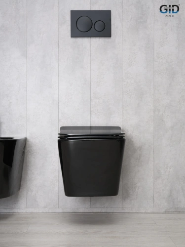 Унитаз подвесной Gid Cuadrado 62224Y черный с сиденьем микролифт безободковый - фото 2