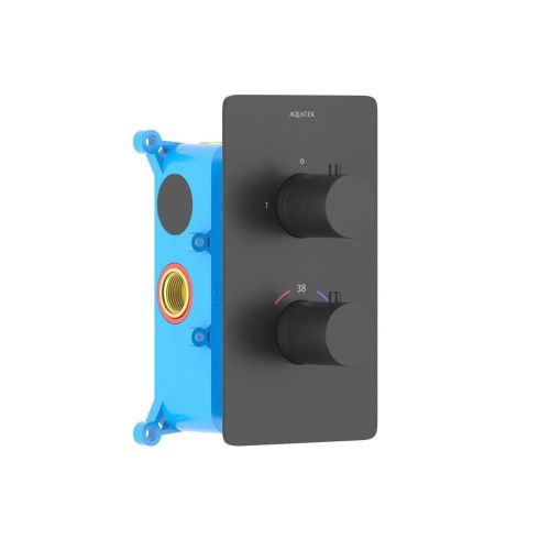 Смеситель для ванны Aquatek ЕВРОПА AQ1392MB встраиваемый в стену черный с термостатом