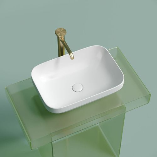 Раковина из сантехнического фарфора Ceramica Nova ELEMENT CN6055MW 50х40 накладная цвет белый без отверстий под смеситель - фото 3