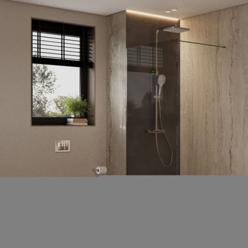 Душевая перегородка Allen Brau Infinity 3.21018.60.T 100х200 стекло тонированное профиль медь - фото 4