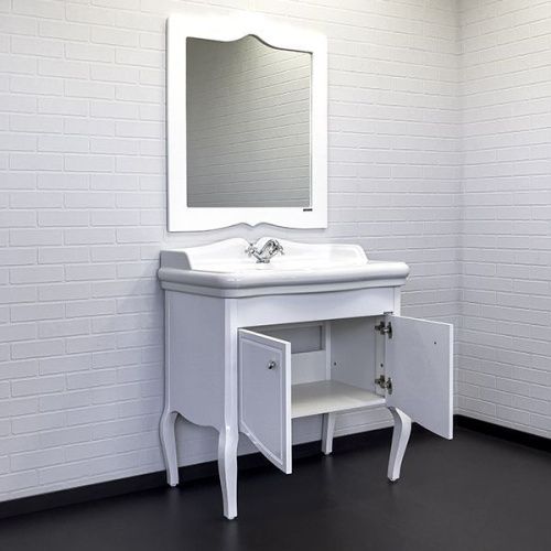 Тумба с раковиной Comforty Лувр 00004148935CF 90х60 напольная цвет белый - фото 5