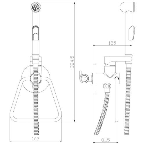 Гигиенический душ со смесителем Rossinka X X25-55 хром - фото 2