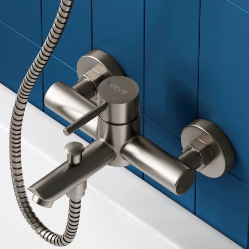 Смеситель для ванны и душа Dorff Logic NEW D3010000SS настенный нержавеющая сталь