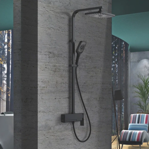 Душевая стойка Rose R1036H настенная цвет черный - фото 4