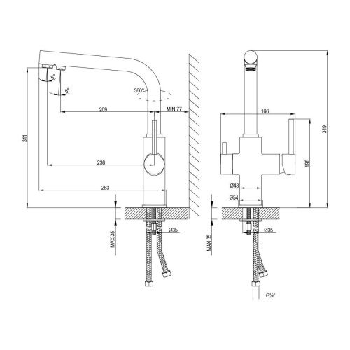 Смеситель для кухни LeMark Comfort LM3060C на мойку хром - фото 2