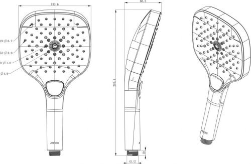 Душевая лейка Arrow AG3905CP цвет хром - фото 3