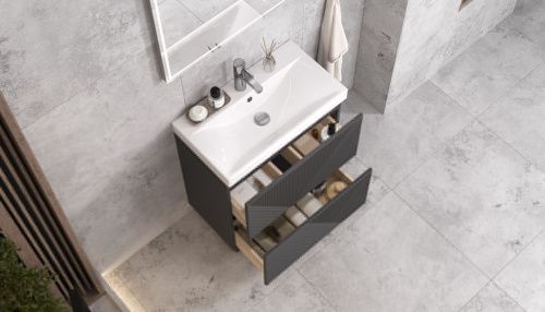 Тумба под раковину Velvex EDGE tn.EDG.9696.70.2Y графит 70х40 напольная цвет серый - фото 4