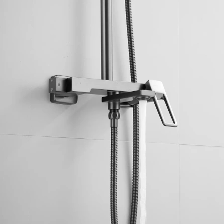 Душевая стойка Shevanik S6836T настенная цвет оружейная сталь