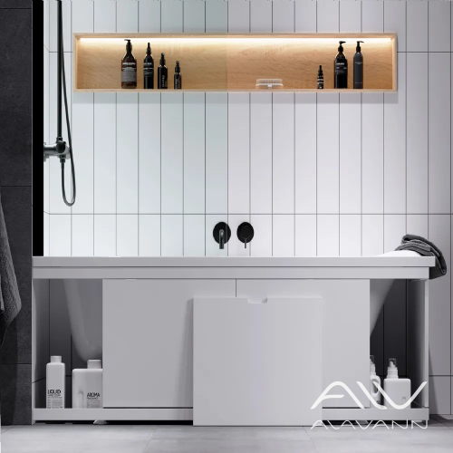 Экран под ванну Alavann Rita 180 см ALV1026001 фронтальный МДФ съемный/раздвижной белый - фото 4