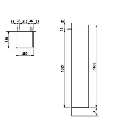 Шкаф-пенал Laufen Base 4.0268.2.110.261.1 40х170 цвет белый - фото 2