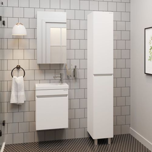 Тумба под раковину Onika Милтон 104513 40х20 подвесная цвет белый - фото 4