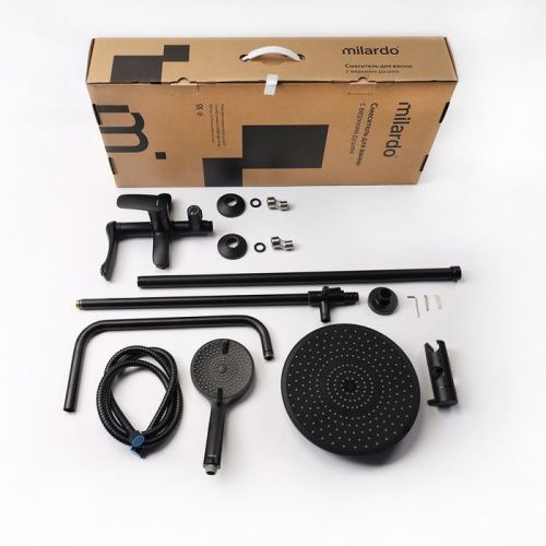 Душевая стойка Milardo Rora RORBL4FM06 настенная цвет черный - фото 4