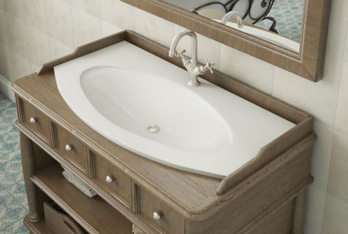 Раковина из искусственного камня Эстет Мальта ФР-00014945 90х50 накладная цвет белый 1 отверстие под смеситель - фото 4