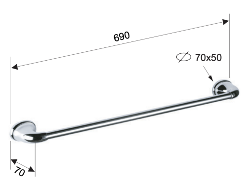 Полотенцедержатель Remer 900 NV30CR - фото 2