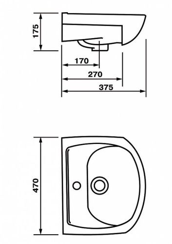 Раковина керамическая Onika Дора 604701 50х40 накладная цвет белый 1 отверстие под смеситель - фото 4