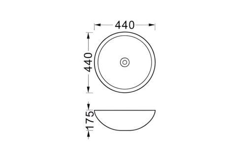Раковина из сантехнического фарфора Aquatek AQ5354-MW 40х40 накладная цвет белый без отверстий под смеситель - фото 2