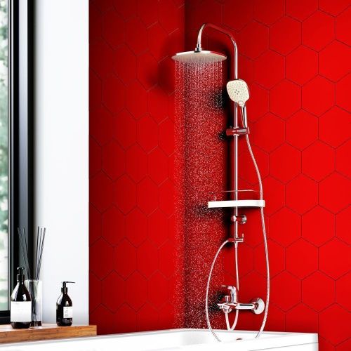 Душевая стойка Dorff Prime D0740000 настенная цвет белый/хром - фото 3