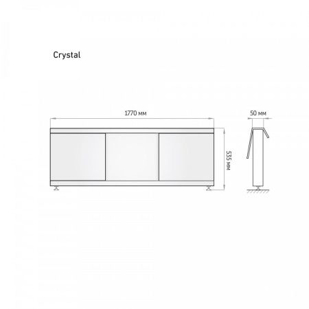 Экран под ванну Alavann Crystal 180 см ALV0258001 фронтальный МДФ раздвижной белый