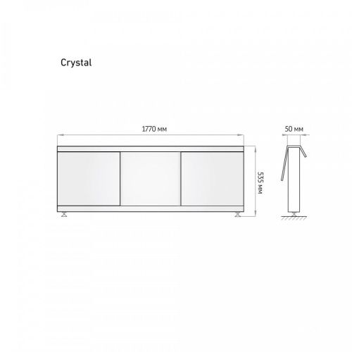 Экран под ванну Alavann Crystal 180 см ALV0258001 фронтальный МДФ раздвижной белый - фото 4