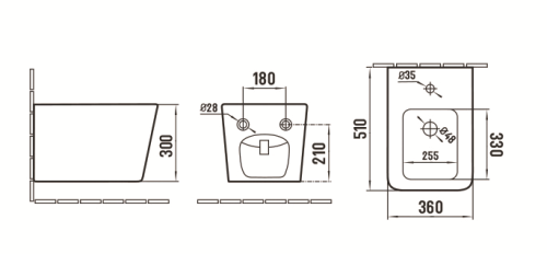 Биде подвесное CeramaLux 5370MB цвет черный - фото 3