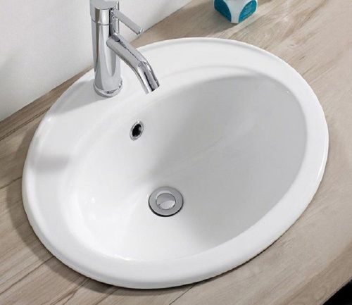 Раковина из сантехнического фаянса CeramaLux 9413 60х50 встраиваемая цвет белый 1 отверстие под смеситель - фото 3