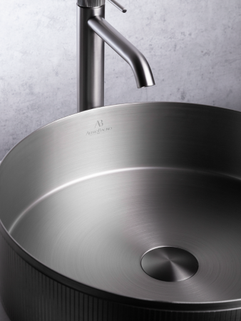 Раковина из нержавеющей стали AltroBagno Costoso AltroBagnoCostoso001006MtGr 40х40 накладная цвет оружейная сталь