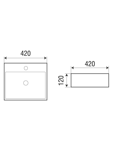 Раковина из сантехнического фаянса WeltWasser WW SK 10000004643 40 см накладная цвет белый 1 отверстие под смеситель - фото 2