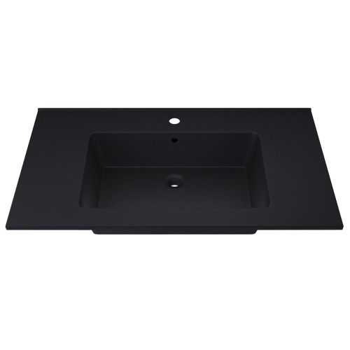 Раковина из искусственного камня Uperwood Parma Quartz 291003008 90х50 полувстраиваемая цвет черный - фото 4