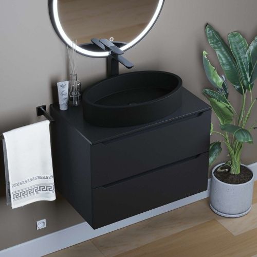 Раковина из искусственного камня Uperwood Rome 291020323 60х40 накладная цвет черный - фото 5