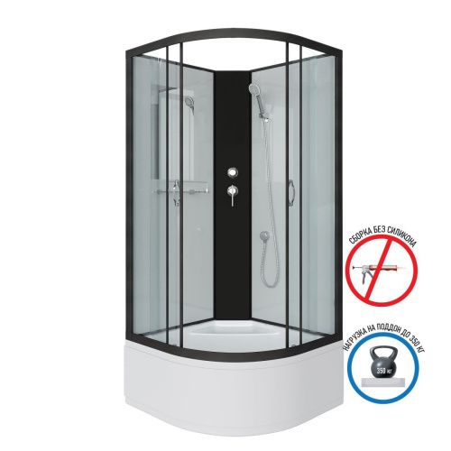 Душевая кабина Niagara Classic 67091414BK 100х100 четверть круга без крыши ориентация универсальная - фото 2
