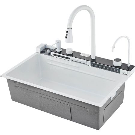 Кухонная мойка Savol S-SC001W 75х45 цвет белый поверхность матовая