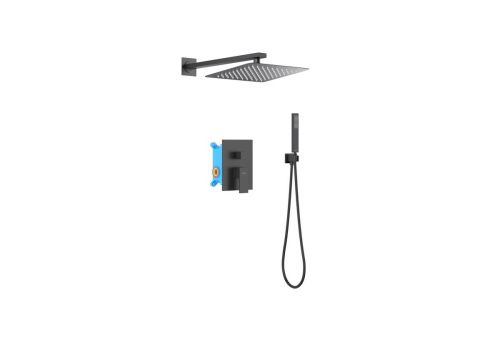 Душевая система Aquatek ЛИБРА AQ1672MB встраиваемая в стену цвет черный - фото 2