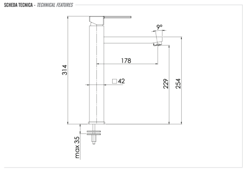 Смеситель для раковины Remer Qubika Q11L на столешницу хром - фото 2